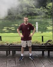 Me by a hot spring in Beppu, Kyushu, Japan