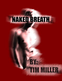 Poster for Naked Breath. Image features a blood-red background and a Male torso scratched out 