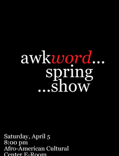 poster displays title of WORD Spring Show: "awkWORD" 