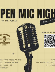 Open Mic Night at The House's (211 Park St) Art Gallery: 11/7 at 8:30 pm
