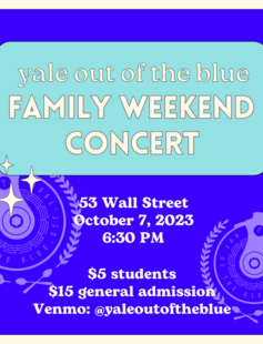 Yale Out of the Blue Family Weekend Concert Poster