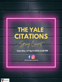 Yale Citations Spring Concert, April 27th at 6:30PM, 333 Cedar St. 