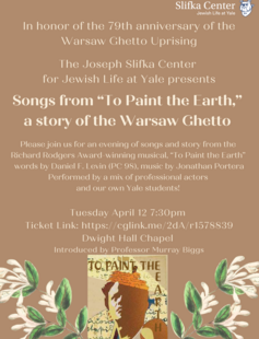 Songs from "To Paint the Earth," a Story of the Warsaw Ghetto