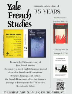 Yale French Studies 75th Anniversary Celebration