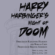 An image of a tower over a lavender background. The text reads "Harry Harbinger's Night of Doom." 