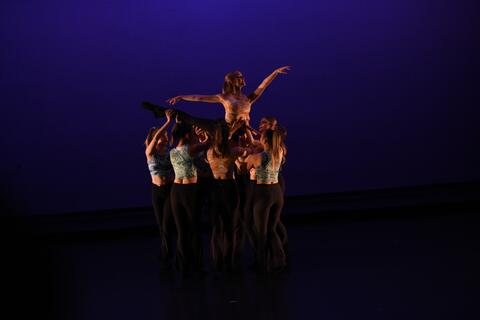 Yale Dancers performing a lift in the ECA Theater